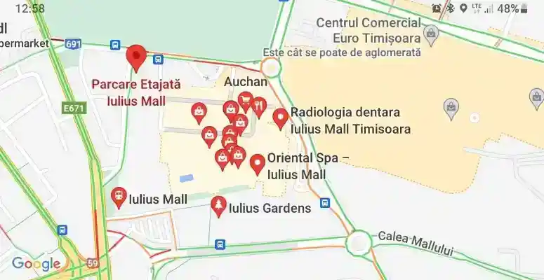 Locația susținerii examenului teoretic la Iulius Mall Timișoara 