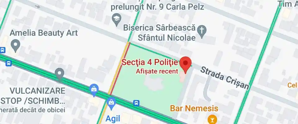 Google Maps cu direcția Secția 4 de Poliție Google Maps direcția Sectia 4 Politie