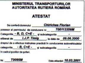 Instructor auto Florian Chiricheș din Timișoara.